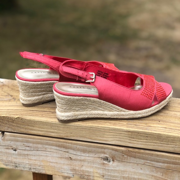 Woman’s Sz 6.5 Karen Scott Wedge Sling Back Sandal - Picture 4 of 7